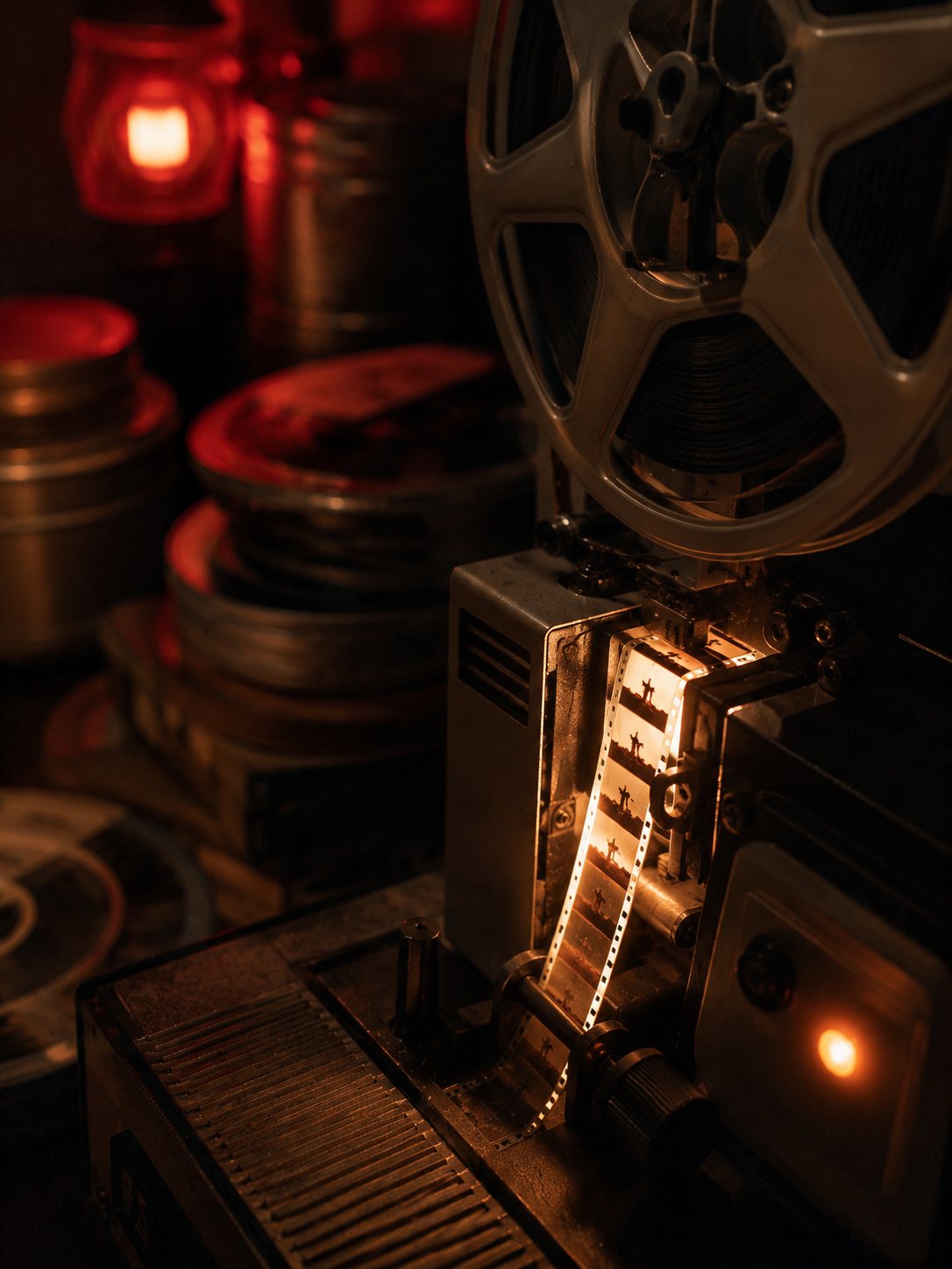 Super 8 film running through Isla Film Lab's telecine scanner